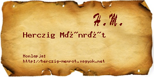 Herczig Ménrót névjegykártya